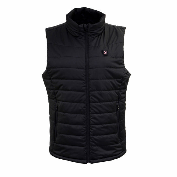 NexGen NXL4301SET Ladies 'Puffed' Black ‘Heated’ Textile Vest (Rechargeable Battery Pack Included)