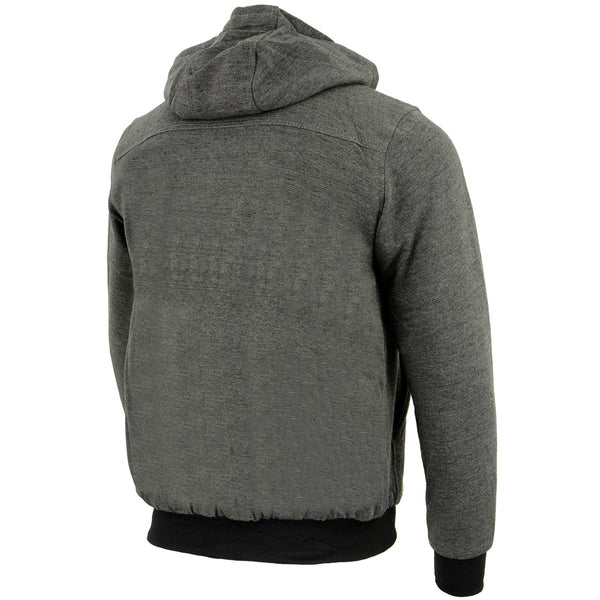 Nexgen Heat Men’s Grey Heated Hoodie Jacket – Winter Motorcycle Riding Gear for Cold Outdoors MPM1713SET
