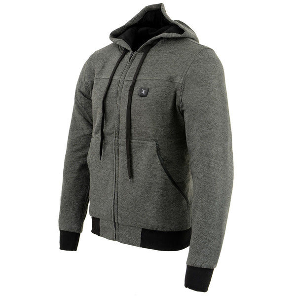 Nexgen Heat Men’s Black Heated Hoodie Jacket – Winter Motorcycle Riding Gear for Cold Outdoors MPM1713SET