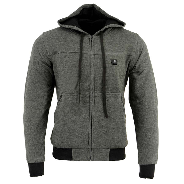 Nexgen Heat Men’s Heated Sweatshirt Hoodie – Grey Cold-Weather Gear for Riding & Outdoor NXM1713SET