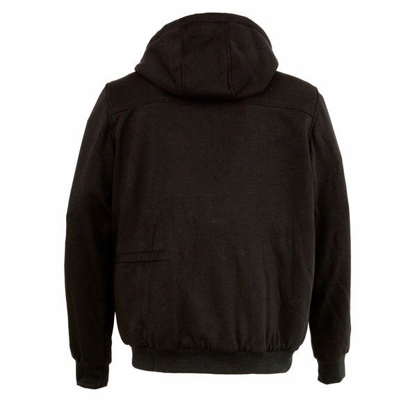 Nexgen Heat MPM1717DUAL Men's Black Heated Hoodie w/ Dual Power Technology - Biker Jacket for Winter w/Battery Pack