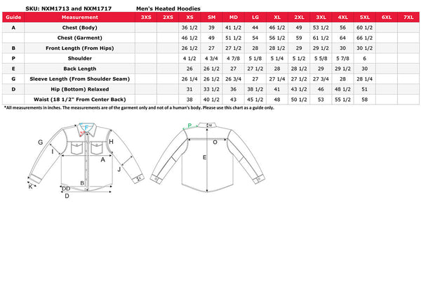 Nexgen Heat MPM1717DUAL Technology Men's Black Heated Hoodie- Sweatshirt Jacket - for Winter Riding Outdoor Activities