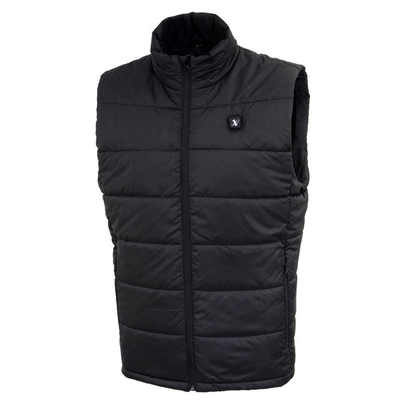 NexGen NXM3301SET Men's 'Puffed' Black Heated Textile Vest (Rechargeable Battery Pack Included)