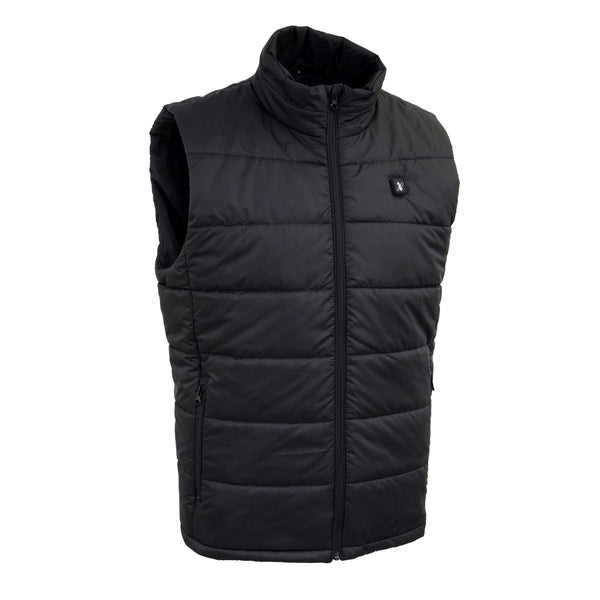NexGen NXM3301SET Men's 'Puffed' Black Heated Textile Vest (Rechargeable Battery Pack Included)