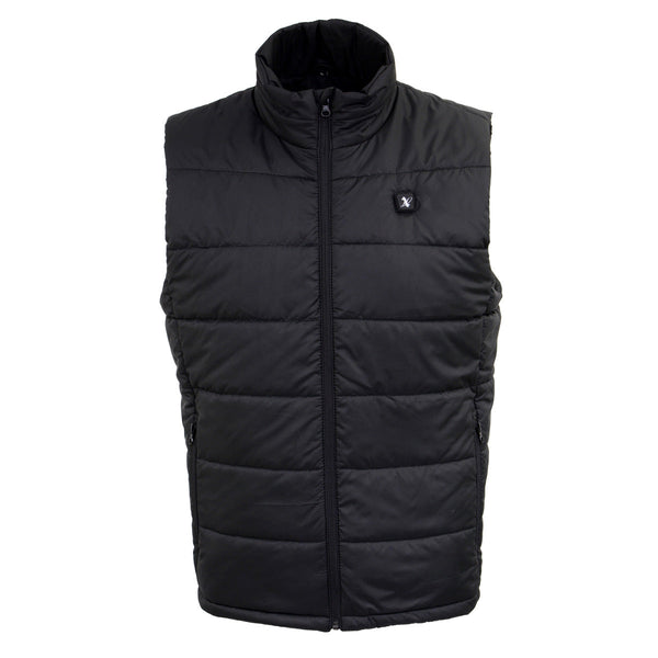 NexGen NXM3301SET Men's 'Puffed' Black Heated Textile Vest (Rechargeable Battery Pack Included)