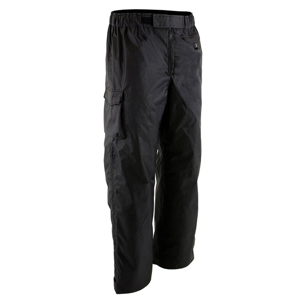 NexGen NXM5715SET Men's 'Torrid' Black Heated Textile Water Resistant Over Pants (Rechargeable Battery Pack Included)