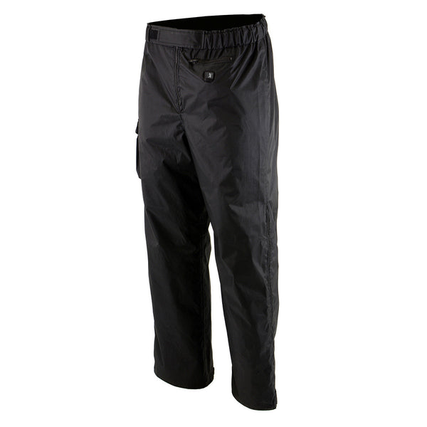 NexGen NXM5715SET Men's 'Torrid' Black Heated Textile Water Resistant Over Pants (Rechargeable Battery Pack Included)