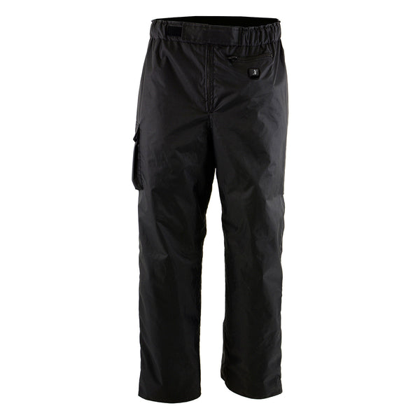 NexGen NXM5715SET Men's 'Torrid' Black Heated Textile Water Resistant Over Pants (Rechargeable Battery Pack Included)