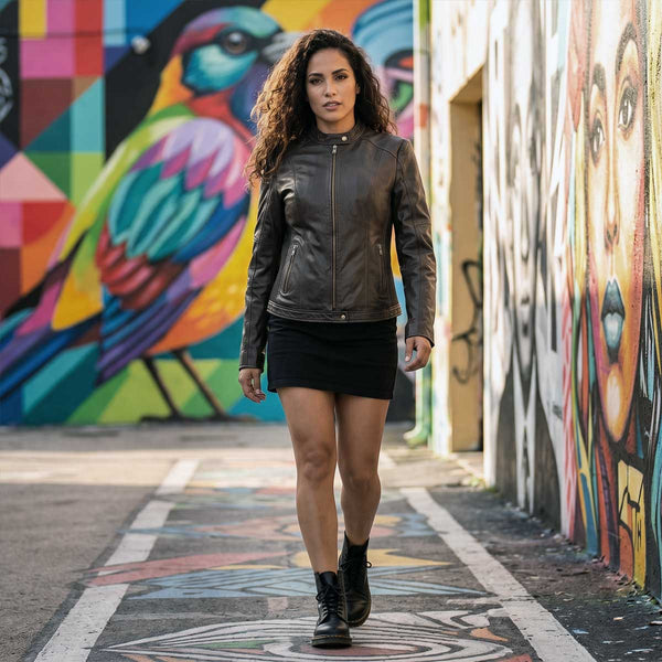 Milwaukee Leather Vintage SFL2813 Women's Brown Leather Moto Style Fashion Jacket