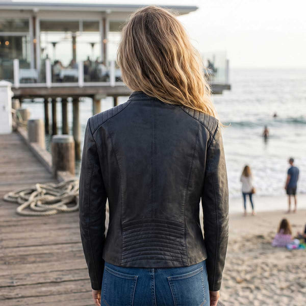Milwaukee Leather Vintage SFL2814 Women's Black Leather Motorcycle Style Fashion Jacket
