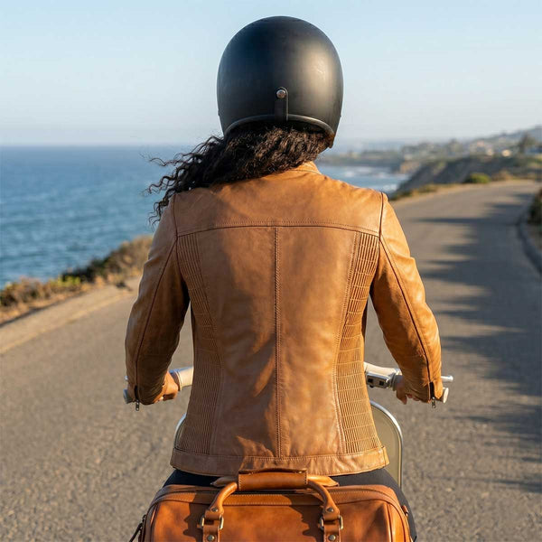 Milwaukee Leather SFL2855 Women's Saddle Zip Front Leather Jacket with Side Stretch Fitting