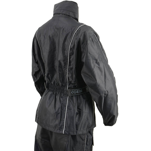 NexGen SH2215L Women's Lightweight Oxford Nylon Black Water Resistant Rain Suit