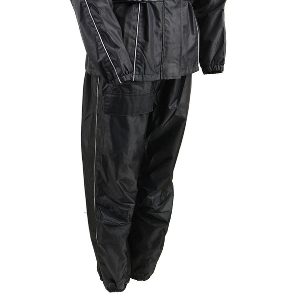 NexGen SH2215L Women's Lightweight Oxford Nylon Black Water Resistant Rain Suit