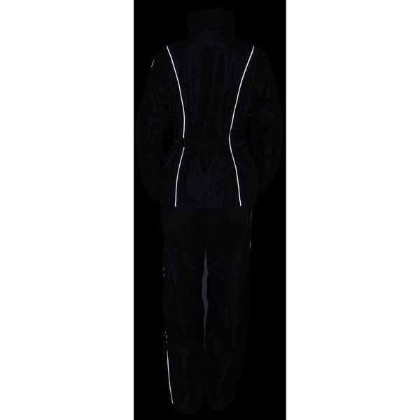 NexGen SH2215L Women's Lightweight Oxford Nylon Black Water Resistant Rain Suit