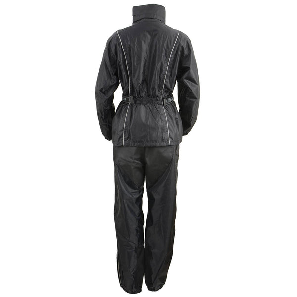 NexGen SH2215L Women's Lightweight Oxford Nylon Black Water Resistant Rain Suit