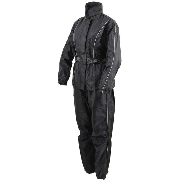 NexGen SH2215L Women's Lightweight Oxford Nylon Black Water Resistant Rain Suit
