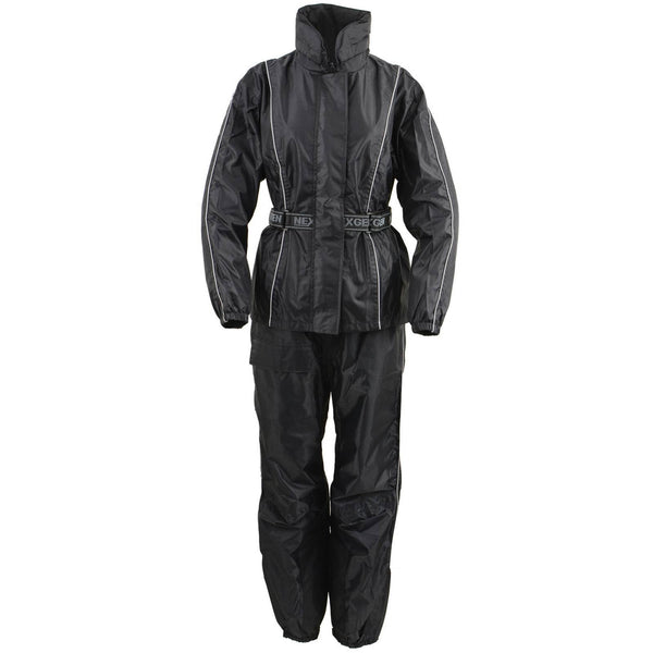 NexGen SH2215L Women's Lightweight Oxford Nylon Black Water Resistant Rain Suit