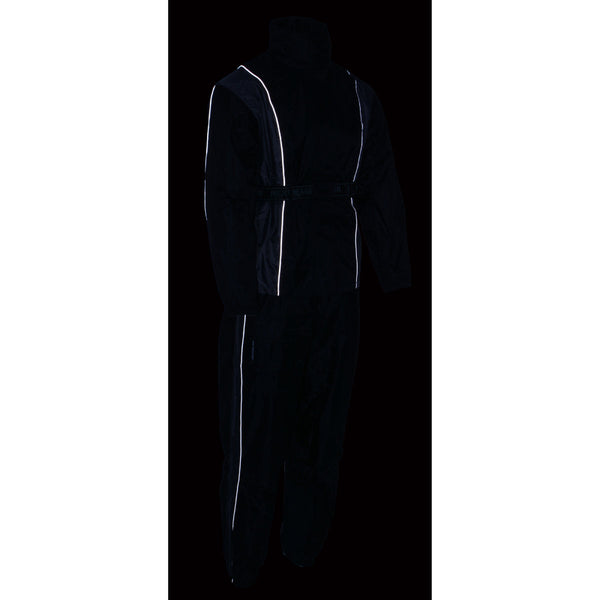 Milwaukee Leather SH2225L Women's Black and Grey Waterproof Rain Suit with Reflective Piping