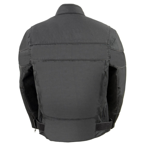 Milwaukee Leather SH2261 Women's Black Textile Lightweight Motorcycle Jacket with Reflective Piping