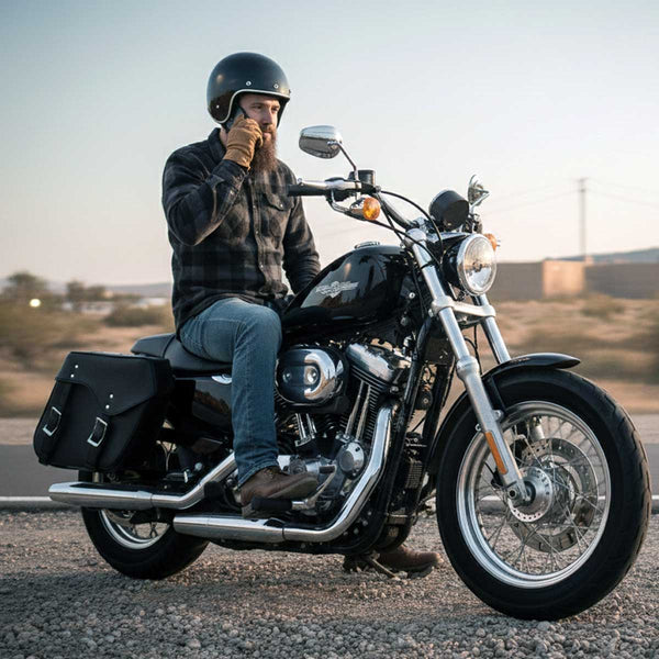 Milwaukee Leather SH55201ZB Black Large PVC Zip-Off Throwover Motorcycle Saddlebags