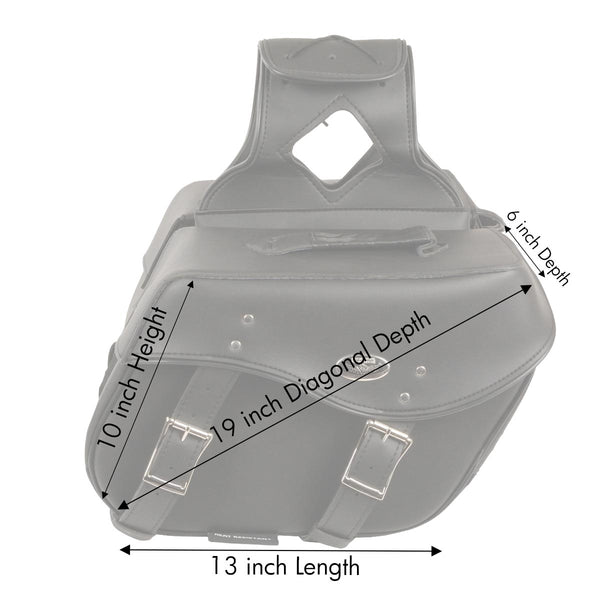 Milwaukee Leather SH55303ZB Black Medium Zip-Off PVC Throw Over Motorcycle Saddlebags