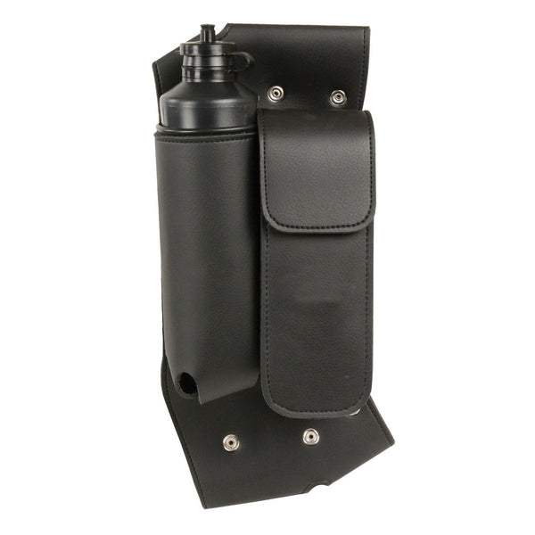 Milwaukee Leather SH591RT Black LRight Side Crash Bar Bag with Water Bottle Holder