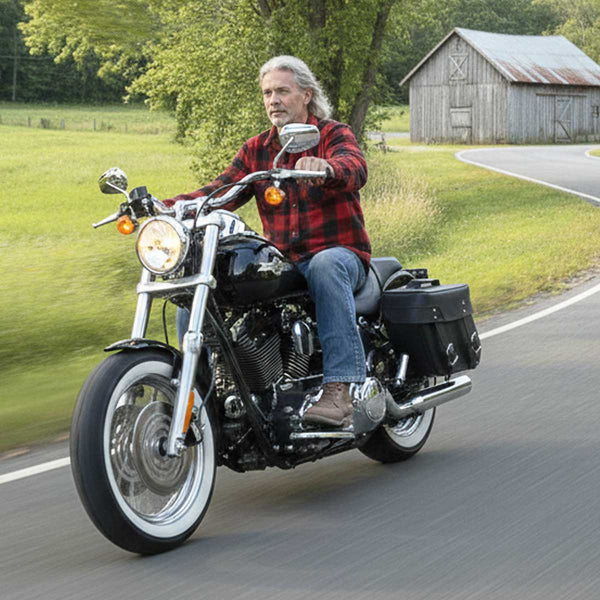 Milwaukee Leather SH592ZB Black Zip-Off PVC Throw Over Slanted Saddlebags