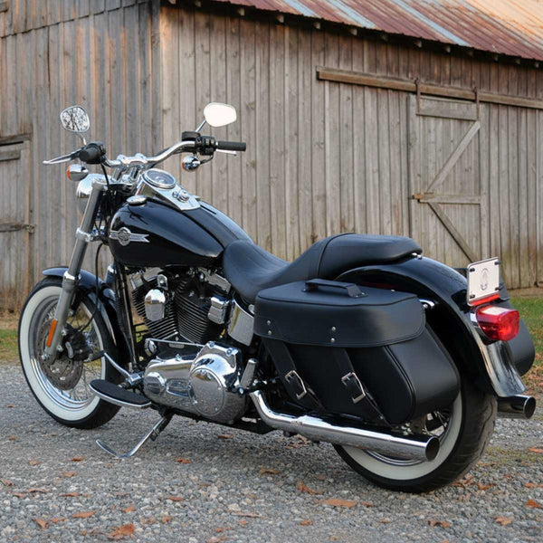 Milwaukee Leather SH592ZB Black Zip-Off PVC Throw Over Slanted Saddlebags