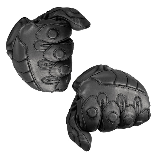 Milwaukee Leather Men's Black Leather Waterproof Gauntlet Motorcycle Hand Gloves-Extra Grip Reinforced Gel Palm SH813