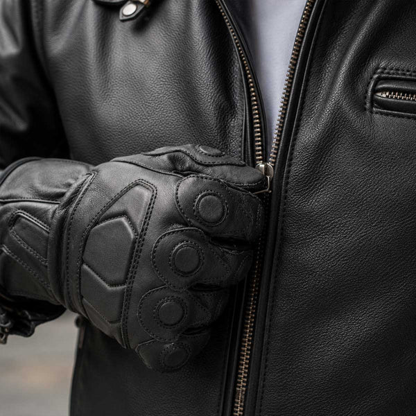 Milwaukee Leather Men's Black Leather Waterproof Gauntlet Motorcycle Hand Gloves-Extra Grip Reinforced Gel Palm SH813