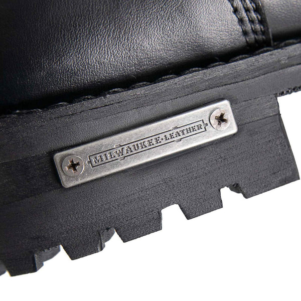 Milwaukee Leather Men's Sprocket Black Leather Lace-Up Motorcycle Boots - MBM9012