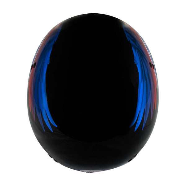 Hot Leathers HLT68 Eagle Wings Black Advanced DOT Approved Motorcycle Skull Cap Half Helmet