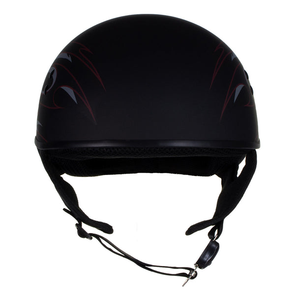 Hot Leathers Tribal Black Motorcycle Skull Cap Half Helmet DOT Approved HLT68