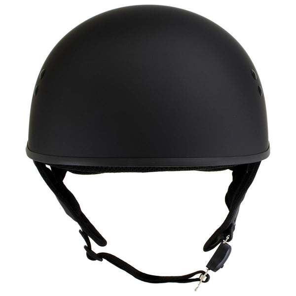 Hot Leathers HLT68 Flat Black The O.G. Flat Black Motorcycle DOT Skull Cap Half Helmet Biker