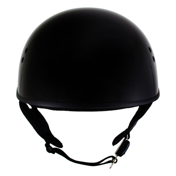 Hot Leathers HLT68 Gloss Black The O.G. Advanced DOT Skull Cap Motorcycle Half Helmet Biker