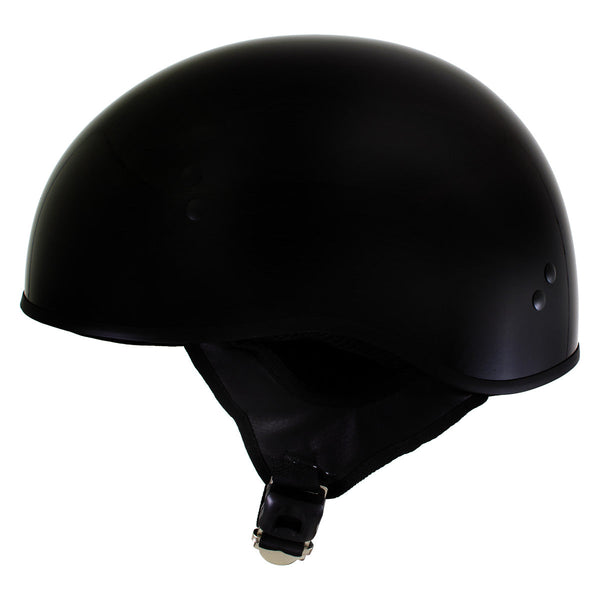 Hot Leathers HLD1002 Gloss Black Motorcycle DOT Approved Skull Cap Half Half Helmet Biker