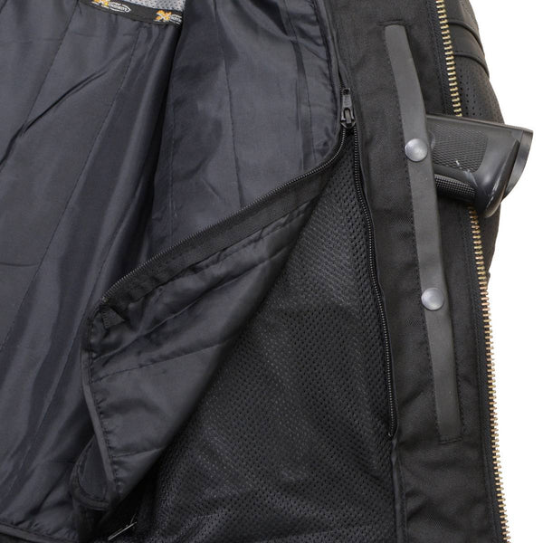 Milwaukee Leather LKM17014 Men's Matte Black Premium Leather Protective Motorcycle Racing Style Biker Jacket w/ CE Armor
