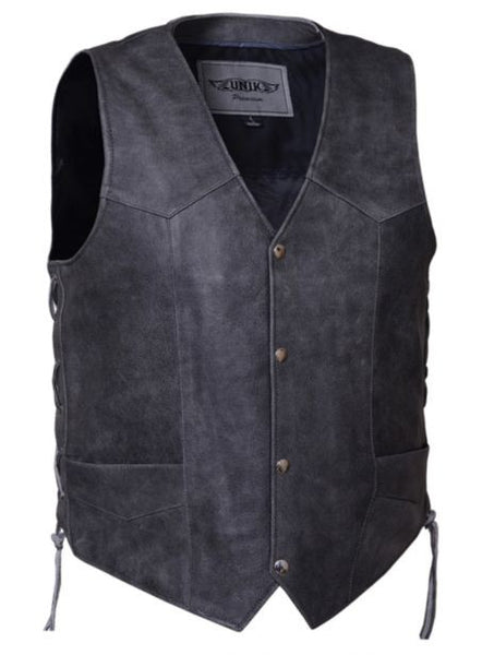 Mens Traditional side lace Grey Vest