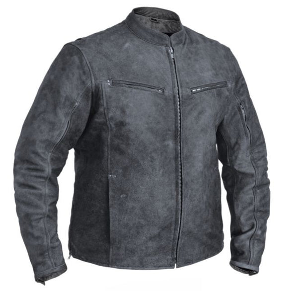 Mens TOMBSTONE Grey Jacket Premium Leather