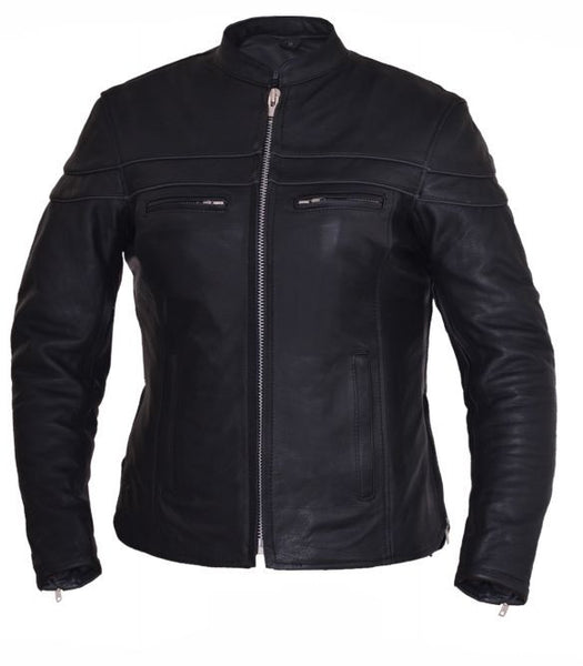 Ladies PREMIUM Reflective Leather Jacket