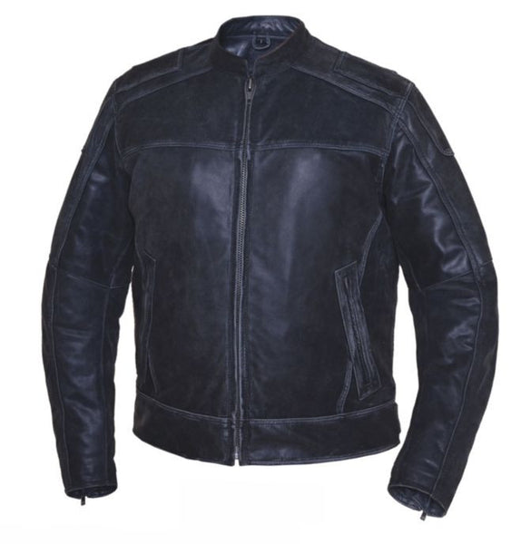 Mens Leather Jacket - Grey