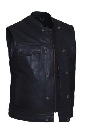 Mens PREMIUM Club Vest in Soft Cowhide - Side Lace