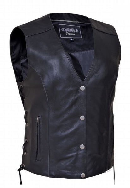 Ladies PREMIUM Leather Black Vest