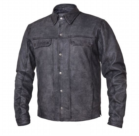 Mens TOMBSTONE GREY Lightweight Leather Shirt