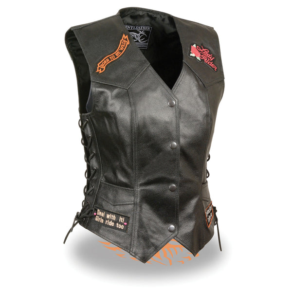 Women’s Side Lace “Love to Ride”Vest Pre-Patched