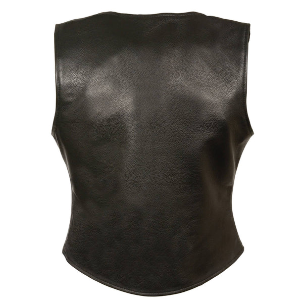 Women’s Black Snap Font Longer Body Vest