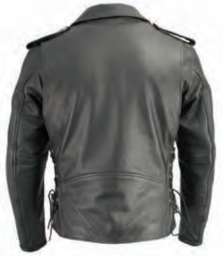 Men’s Classic Side Lace Police Style M/c Jacket W/ Gun Pockets