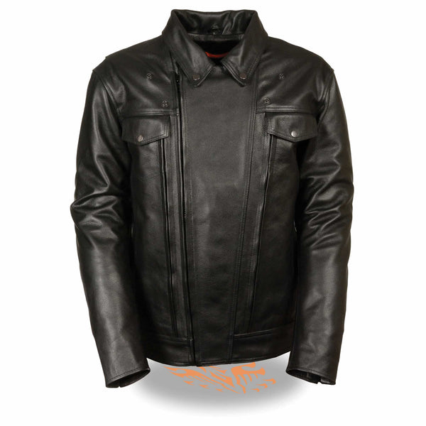 Men’s Black Utility Pocket Vented Cruiser Jacket in Classic and Tall
