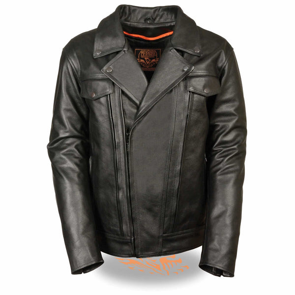 Men’s Black Utility Pocket Vented Cruiser Jacket in Classic and Tall