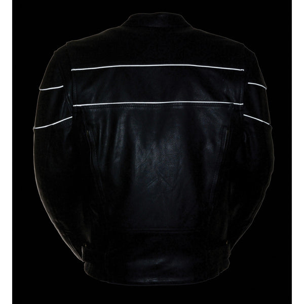Men’s Black Side Stretch Jacket w/ Reflective Piping